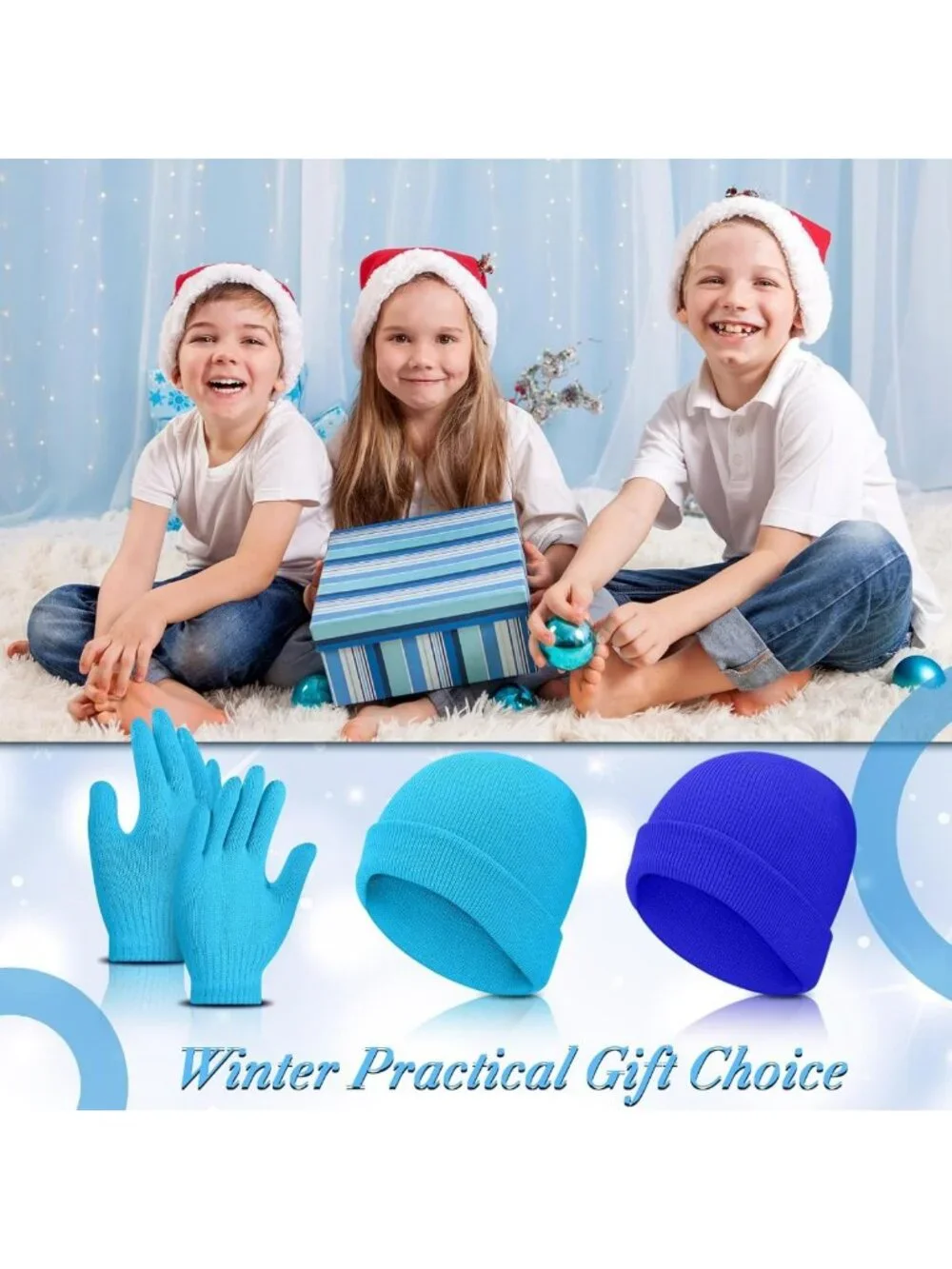 60Pcs Kids Winter Beanie & Gloves Set - Warm Knit Hats for Boys & Girls, Cold